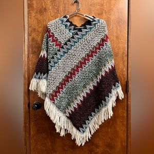 Boho crochet shawl. Women’s approximate size M to XL.